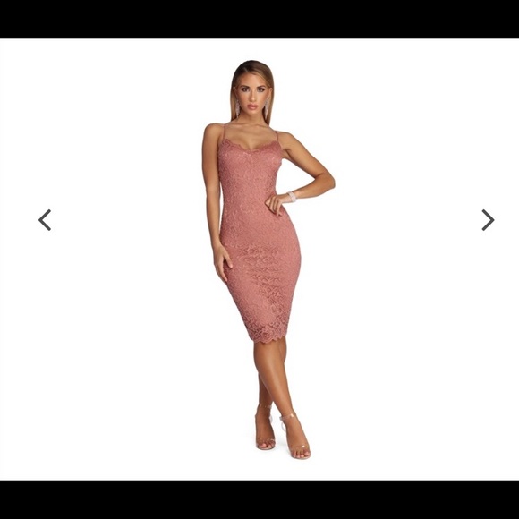 Mauve Lace Dress - Picture 3 of 4